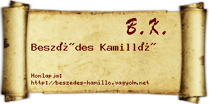 Beszédes Kamilló névjegykártya
